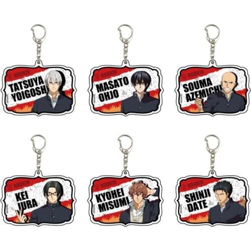Anime Burning Kabaddi Shakunetsu Kabadi Masato Ojo Acrylic Keychain Bags Charm Pendant Keyring Decor Cosplay Q Version Square