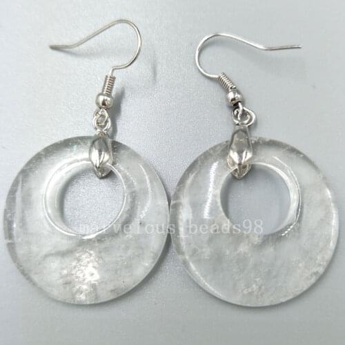 Free shipping Fashion Jewelry White Crystal Round Art Women Men Dangle Earrings MC5300