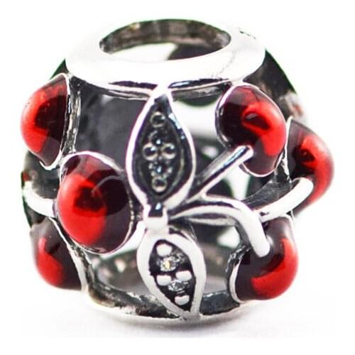 CKK Fit Pandora Bracelet Sweet Cherries Beads For Jewelry Making Charms sterling Silver 925 Original Berloque Perles kralen