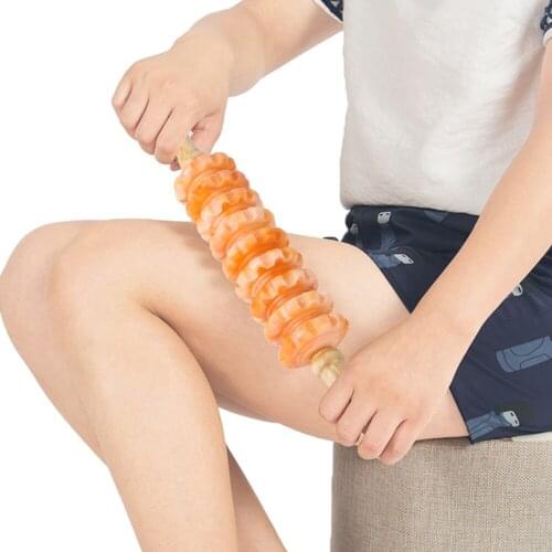 Wooden Massager Body Roller Muscle Massager Body Roller Stick Therapy Relaxation Soothe Roller For Fitness Body (Random Color)