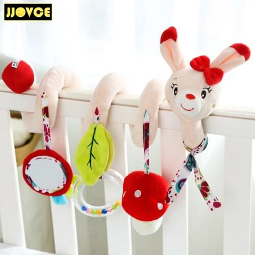 JJOVCE Baby Hanging Toys Baby Rattles Spiral Plush Toys Doll Infant Playpen Carrier Stroller Accessories Baby Toys 0-12 Months