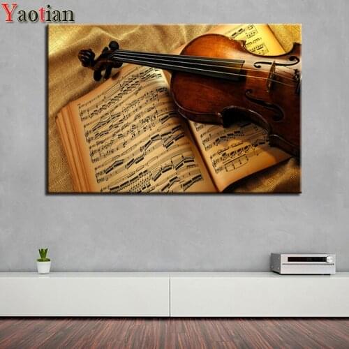 Home Decor DIY Diamond Painting Musical Instruments Guitar Embroidery cross stitch full square round 3d Pictures diamond Mosaic