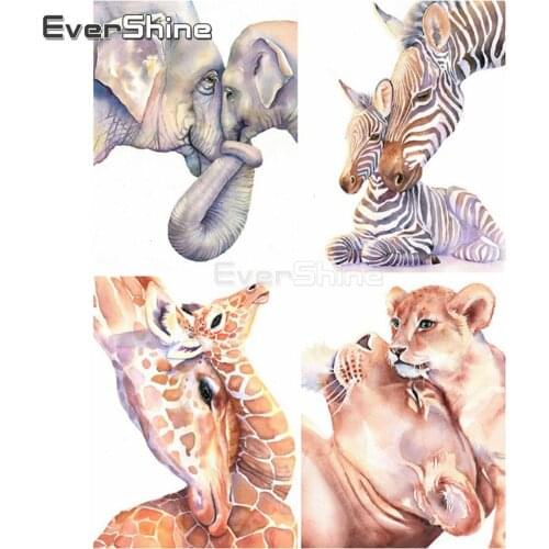 EverShine Diamond Painting Cross Stitch Animals 5D Full Square Diamond Embroidery Zebra Bead Picture Kits Home Decoration