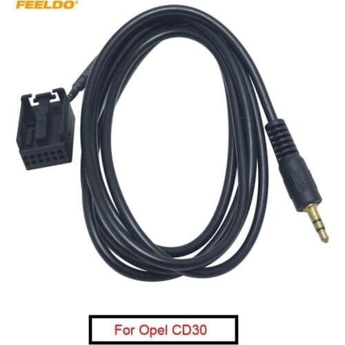 FEELDO 10Pcs Car 12PIN Audi Radio 3.5mm AUX-IN Adapter Cable For Opel CD30 MP3 CDC40 CD70 NAVI DVD90 NAVI AUX Wire #AM6000
