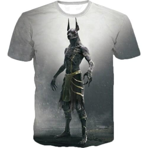 Anubis T-Shirt Egyptian Pharaoh 3D Print Streetwear Men Women Fashion Harajuku Oversized T Shirt Ancient Egypt Tees Tops Clothes