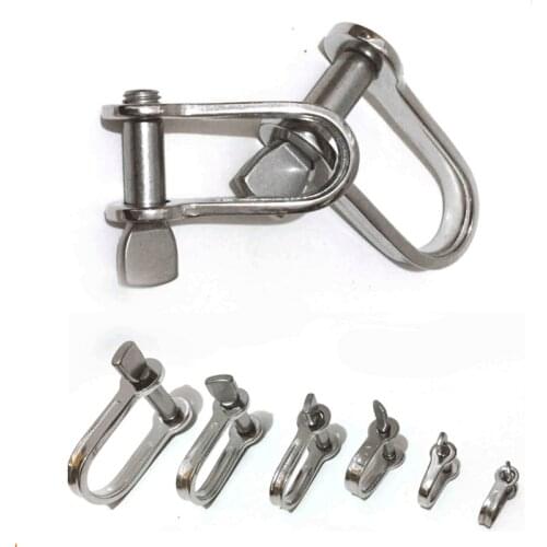 HQ YC01 Stainless Steel 316 Marine Grade Flat Dee Shackle High Tensile Screw Pin Anchor Shackle Boat Yart Accessories M4-M12