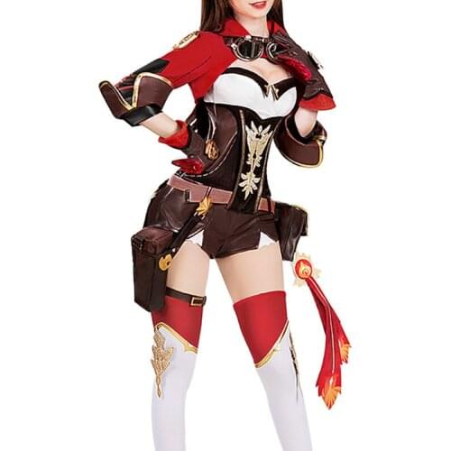 Hot Game Genshin Impact Amber Cosplay Costumes Set Halloween Christmas Costumes for Adults Deguisement for Carnaval