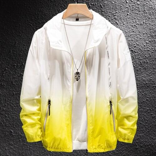 Summer Thin Coats Men Casual Hooded Jacket Fashion Sportswear Windbreaker Sun Protection Ultra-Light Outwear Men Clothing 4XL