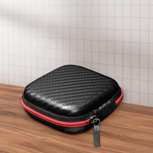 Lightweight Unique Anti-pressure Shock-proof Earbuds Headphone Bag Faux Leather Earbuds Bag Anti-pressure for Carrying