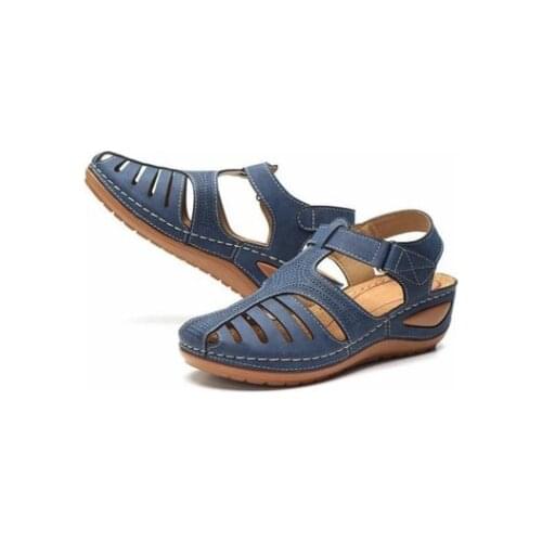 Summer womens casual shoes retro wedge buckled sandals casual platform sandals