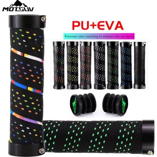 MOTSUV Bicycle Handlebar Grips Classic Ergonomic Grips alloy ring Two Sides Locking Non-Slip EVA+PU MTB CyclingHandle Bar Grip