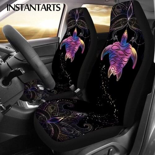 INSTANTARTS Turtle with Lotus Design Washable Car Protector Vehicle Seat Covers Easy Clean Car Seat Covers Car Seat Cushion 2021