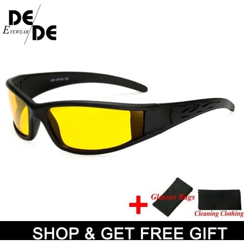 Men Women Sunglasses 2019 Goggles Car Driving Glasses Eyewear UV Protection Unisex Yellow Lenses Sunglasses Night Vision G002