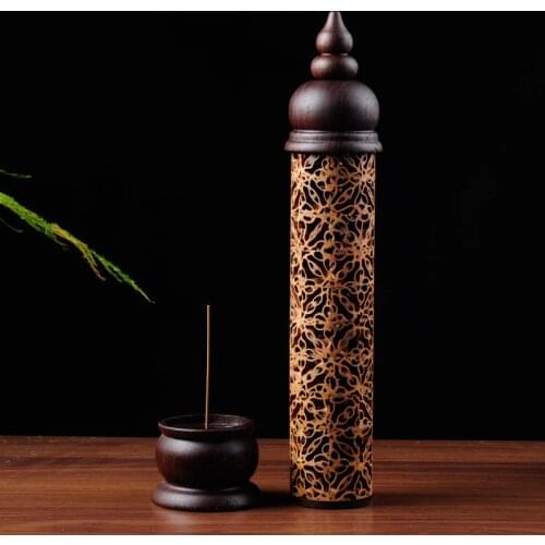 Handmade creative hollow Walnut stand incense burner wood incense heaters lying incense box hot sale