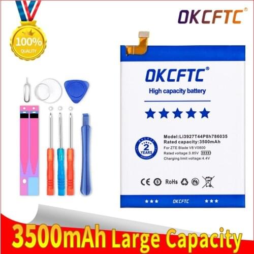 Original 3500mAh Battery Li3927T44P8h786035 For ZTE Blade V8 V7 BV0800 BV0701 A910 A506 A522 V770 V7 Plus BV0721 Z10 Batteries