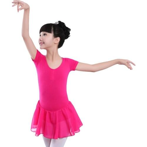 Girls Short/Long Sleeve Gymnastic Leotard Ballet Dance Dress Kids Ballet Dance Practice Costumes Girls Dance Leotard Dancewear