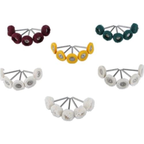 Fixmee 30pcs/lot Polishing Wheels Wool/Cotton/Cloth Buffing Pad Jewelry Abrasive Brush Dremel Accessories For Rotary Tools