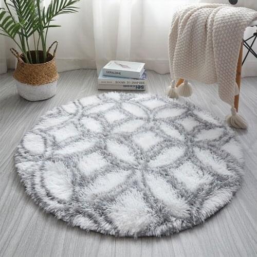 Fluffy Round Rug Carpets for Living Room Decor Faux Fur Rugs Kids Room Long Plush Rugs for Bedroom Shaggy Area Rug Modern Mats