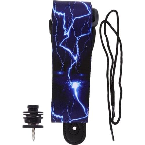 Adjustable Guitar Strap with PU Leather End+Metal Strap Lock for Guitar Bass Accessory