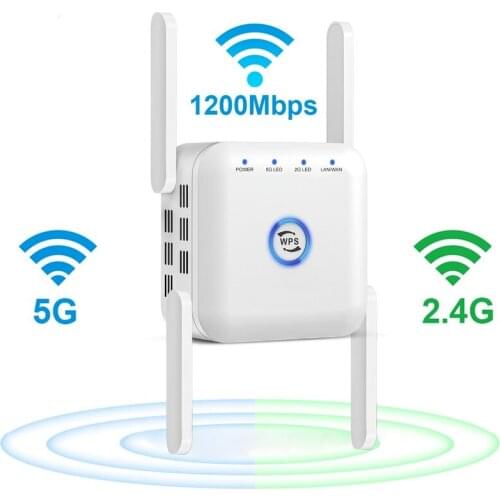 5G Wifi Repeater Wifi Amplifier 2.4G Wi-Fi Signal Booster Router 1200Mbps Long Range Wireless Extender Wi Fi Internet Booster