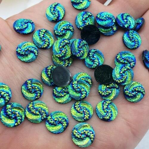 DIY 100pcs 10mm Round phoenix down Resin Rhinestone Crystal Stone beads flatback For DIY Wedding Decoration -A59