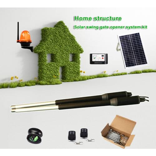 Solar with Wifi controller Swing Gate Opener system Simultaneous use of AC input and solar power system (Optional kit)