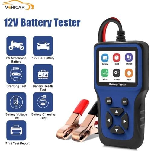 VEHICAR 12V Car Battery Tester Load Tester Cranking and Charging System Analyzer Tool R200 for Auto SUV Light Truck Motorcycle