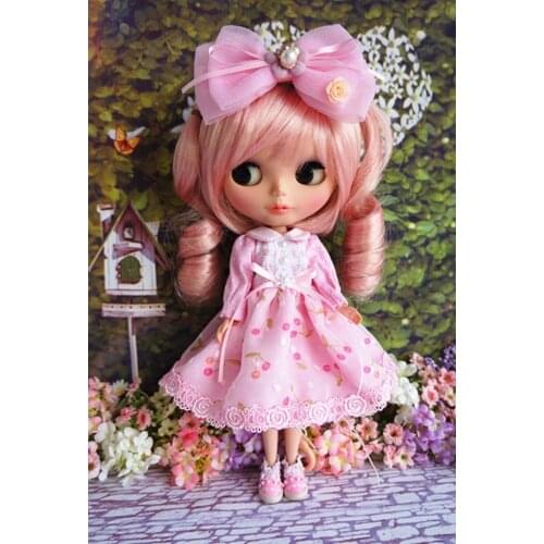 [wamami] 89# Pretty Handmade Lolita Blue Long Pink Dress For Pullip Doll