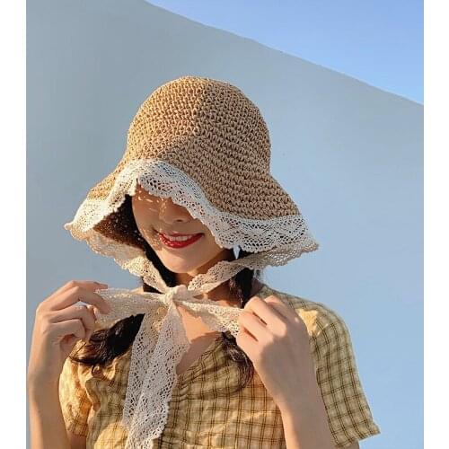 WeMe Straw Hat Foldable Sun Hats Sunshade For Summer Travel on Beach