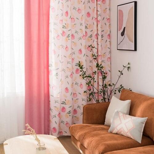 Bucolic Blackout Curtains For Living Room шторы фатин Para Salon Cortinas Rideau Nordic Minimalist Peaches Girlish Curtain 2021
