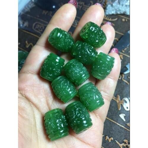 Wonderful jasper green carved pillar AA for DIY jewelry making loose beads qianxihengyuan wholesale beads nature gem stone