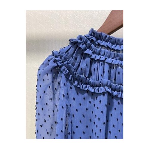 2021 Autumn Winter Women Frill Trim Mini Dress Ladies Slim Waist Dot Print Pleated Ruffles Short Robe Long Sleeve Clothes