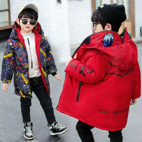 Boys Winter Coat Kids Winter Hooded Down Coat Jacket 2021 New Winter Kids Down Cotton Coat Teens Outerwear Children Clothes