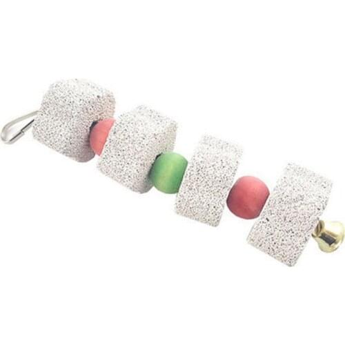 1pcs Birds Parrot Grinding Stone Chewing Toy Mouth Molars Stone Toys Hanging String Parrot Cage Parakeet Cockatiel Toy