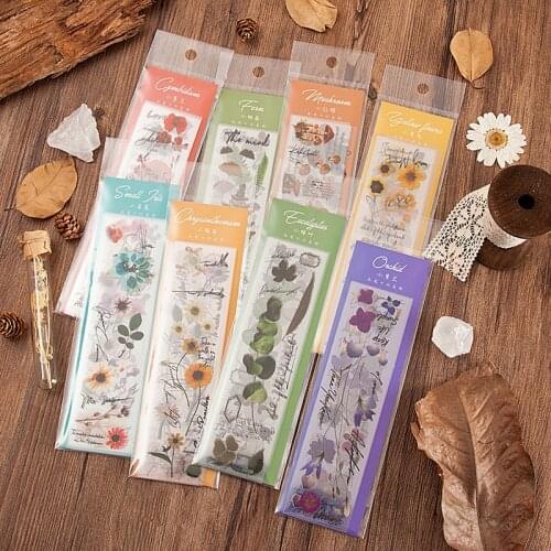 10 pcs/set Vivid Plants Flowers PET Decorative Stickers DIY Sticker Diary Decorative Stationery Scrapbooking