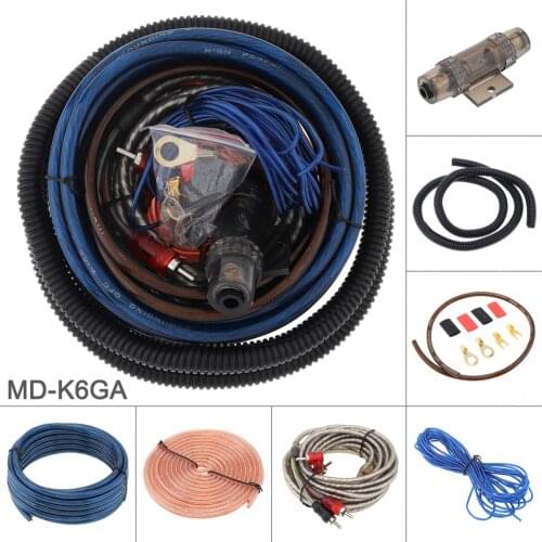 6 Gauge Amplifier Installation Wiring Kit Car Speaker Woofer Cables Universal Car Power Amplifier Audio Line with Fuse Suit