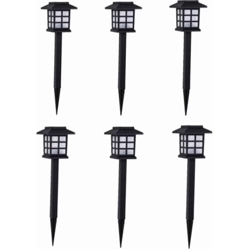 6pcs Solar Lawn Light Path Lamp Outdoor Waterproof Courtyard Lamp Park Lamp Corrosion Resistance High Temperature Resistance