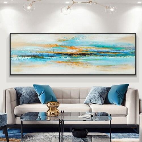 Abstract Colorful Landscape Oil Painting On Canvas Hand Painted Wall Art Modern Acrylic Painting For Living Room Home Decor