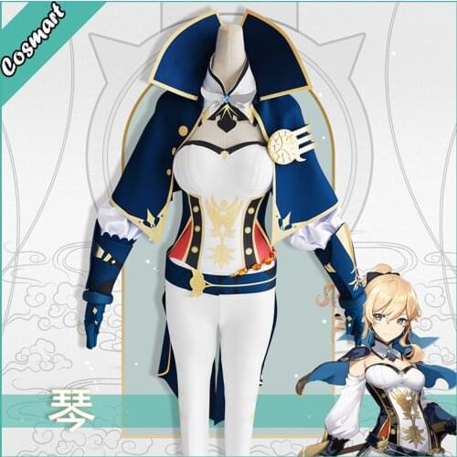 Anime Genshin Impact JEAN Qin Cosplay Costume Game Suit Uniform Halloween Party Outfit For Women Girls 2020 NEW