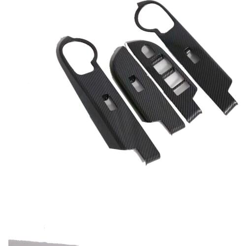 For Toyota Rush 2018 2019 2020 2021 Carbon Fiber Interior Door Window Lift Switch Panel Cover Trim Stickers Car Accessories LHD