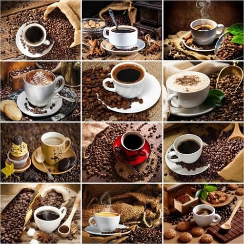 Evershine Diamond Painting Coffee Full Square Round Diamond Embroidery Sale Landscape Rhinestone Pictures Home Decoration