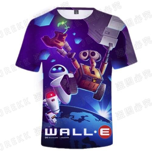 2021 New Summer Movie WALL·E Graphic T Shirts 3D Print Toy Cartoon Boy Girl Kids T-shirt Short Sleeve Streetwear Women Tops