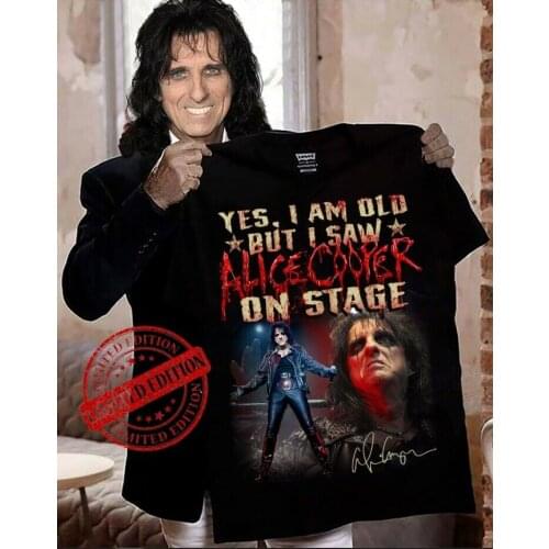 Alice Cooper Signature The Godfather Of Shock Rock Fan Unisex Tshirt S-3XL Black