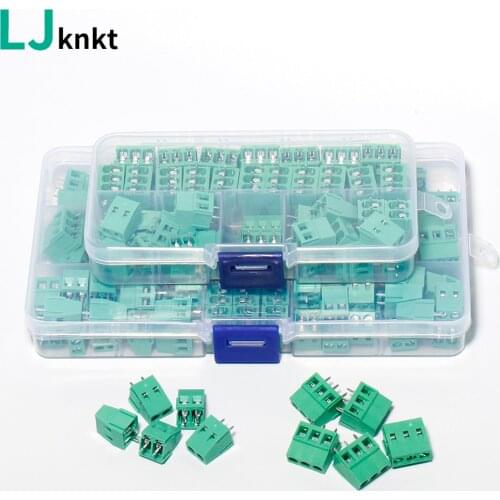 2Pin 3Pin Screw type PCB terminal block 5mm spacing Circuit board connector Stitchable 22-14AWG