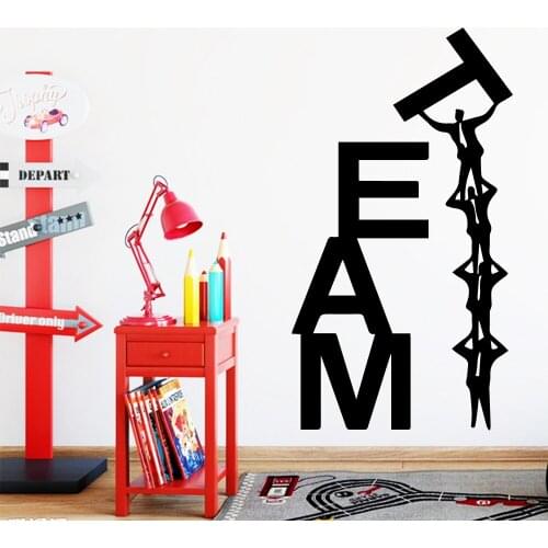 Beauty Team Quote Waterproof Wall Stickers Wall Art Decor Decoration Living Room Bedroom Removable Removable Wall Decals