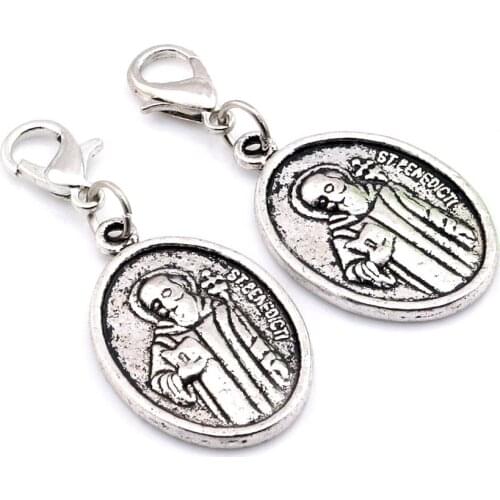Hot Sales ! 100pcs Zinc Alloy st benedict Charms Lobster clasp Pendants 16x 40mm DIY Jewelry A071
