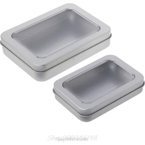 Clear Window Top Metal Tin Can Box Silver Blank Storage Case Crafts Survival Kit Jy28 20 Dropship