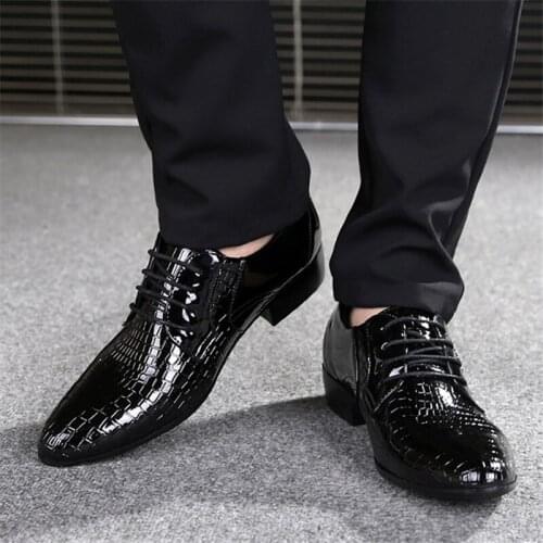 The New Hombres De Calidad Zapatos De Charol Zapatos De Hombre 38-44 Negro De Cuero Suave Hombre Vestido Zapatos