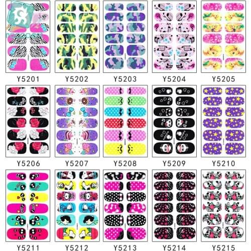 Wholesale Y52 Series-10pcs 3D Nail Art Stickers Decals Self Adhesive Nail Foils Decoration Art Decals Colorful Decoration