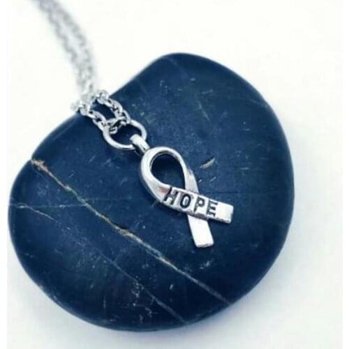 1 PCS Hope Ribbon Necklace Pendants Alloy Collar Statement Charms Chain Choke Women Good Luck Jewelry Gift Fast delivery